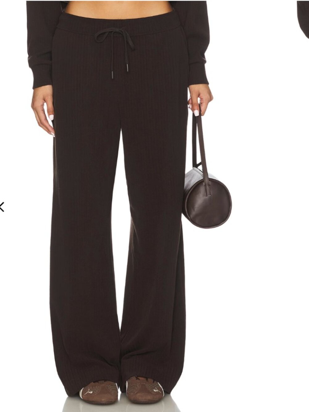Beyond Yoga - brown “Breathe Easy Ribbed Wide Leg Pant” XS